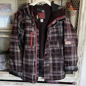Burton Plaid Jacket with Red Trim